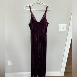Purple velvet jumpsuit